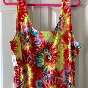 NWT Rouge adorable short tie-dye jumpsuit; size 4X